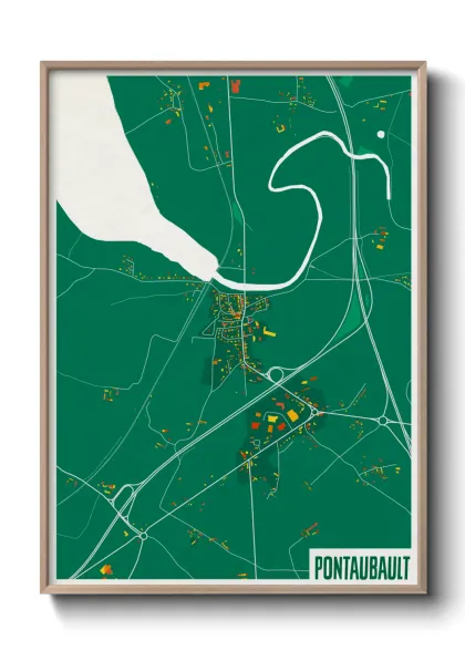 Une affiche de carte sur Pontaubault