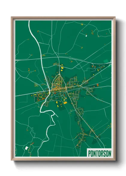Une affiche de carte sur Pontorson