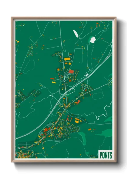Une affiche de carte sur Ponts