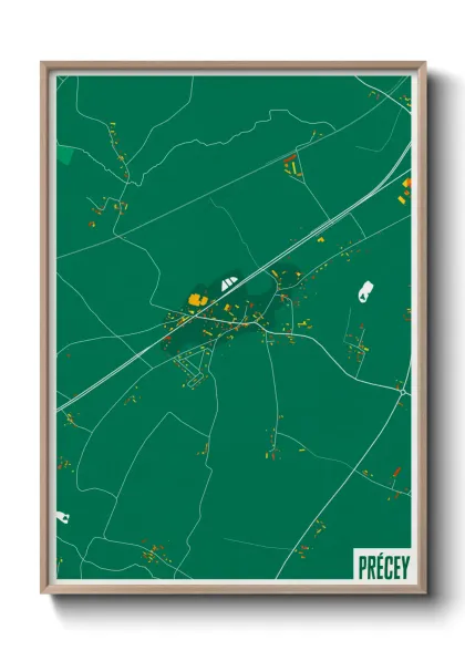 Une affiche de carte sur Précey
