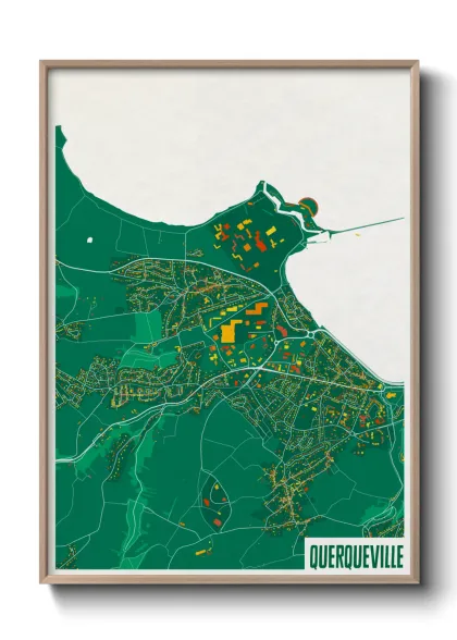 Une affiche de carte sur Querqueville