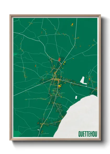 Une affiche de carte sur Quettehou