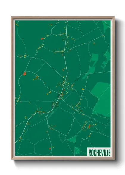 Une affiche de carte sur Rocheville