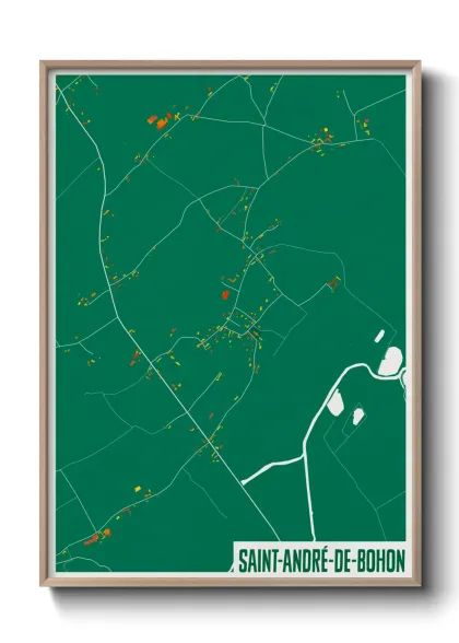Une affiche de carte sur Saint-André-de-Bohon