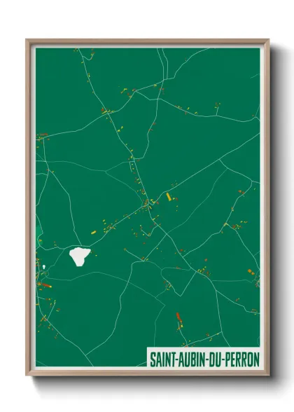 Une affiche de carte sur Saint-Aubin-du-Perron