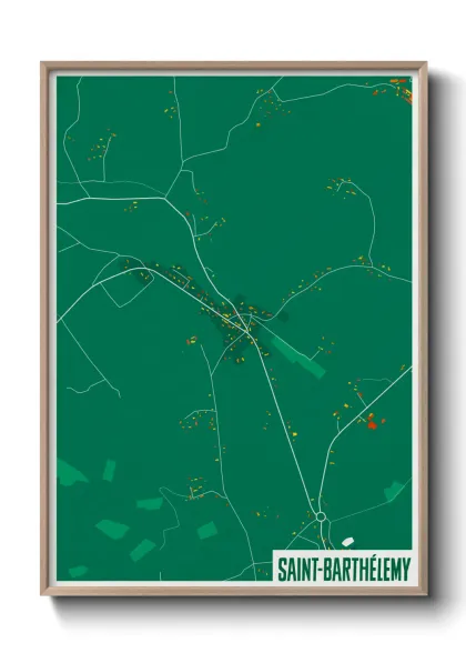 Une affiche de carte sur Saint-Barthélemy