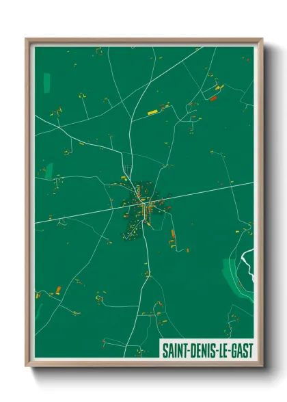 Une affiche de carte sur Saint-Denis-le-Gast