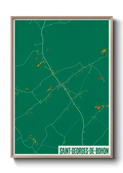 Une affiche de carte sur Saint-Georges-de-Bohon