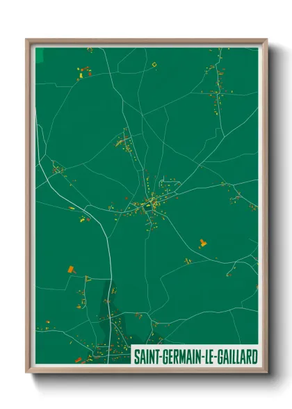 Une affiche de carte sur Saint-Germain-le-Gaillard