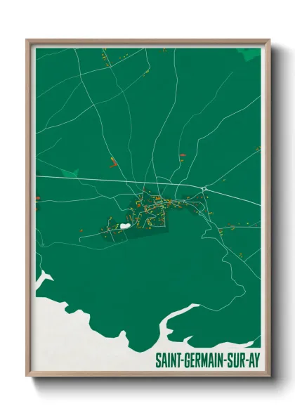 Une affiche de carte sur Saint-Germain-sur-Ay