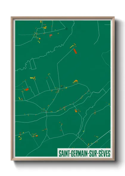 Une affiche de carte sur Saint-Germain-sur-Sèves