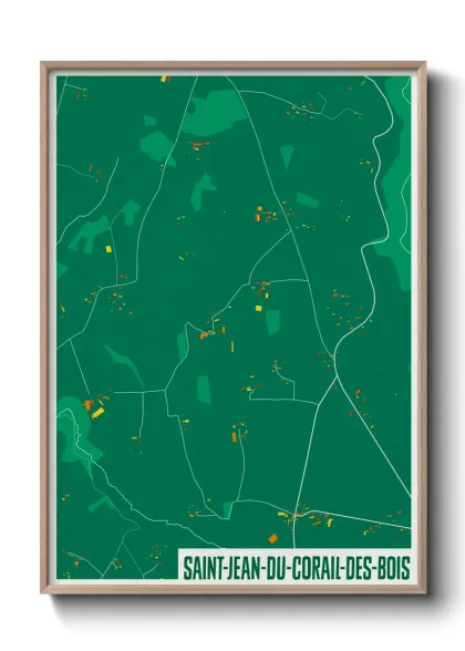 Une affiche de carte sur Saint-Jean-du-Corail-des-Bois