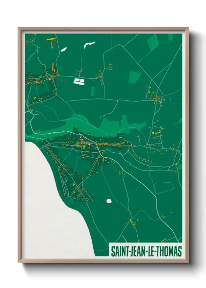 Une affiche de carte sur Saint-Jean-le-Thomas
