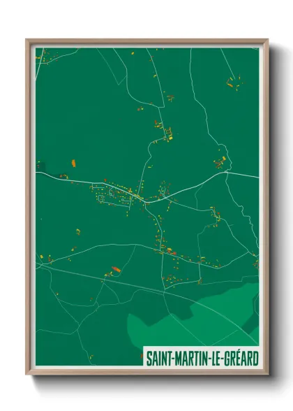 Une affiche de carte sur Saint-Martin-le-Gréard