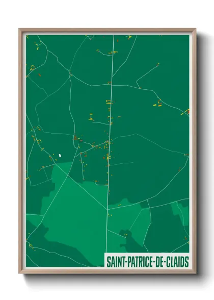 Une affiche de carte sur Saint-Patrice-de-Claids