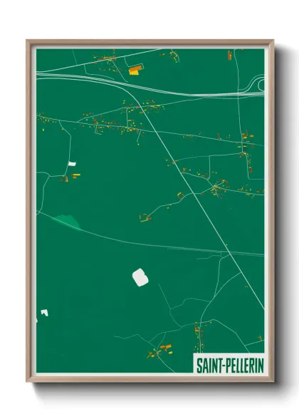 Une affiche de carte sur Saint-Pellerin