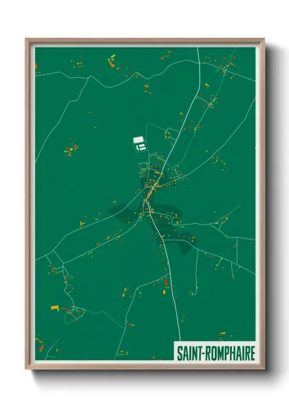 Une affiche de carte sur Saint-Romphaire