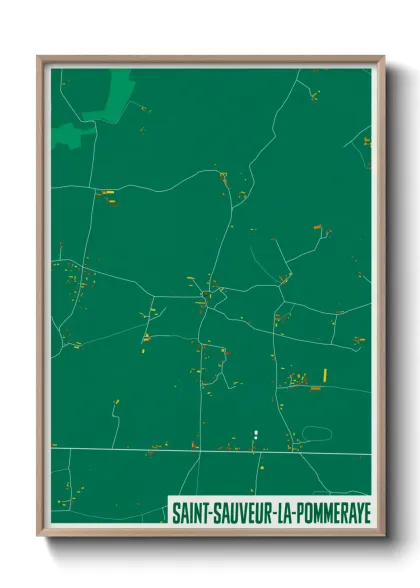 Une affiche de carte sur Saint-Sauveur-la-Pommeraye