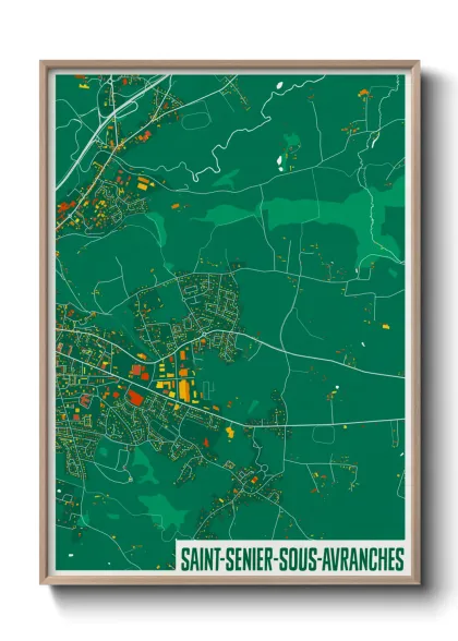 Une affiche de carte sur Saint-Senier-sous-Avranches