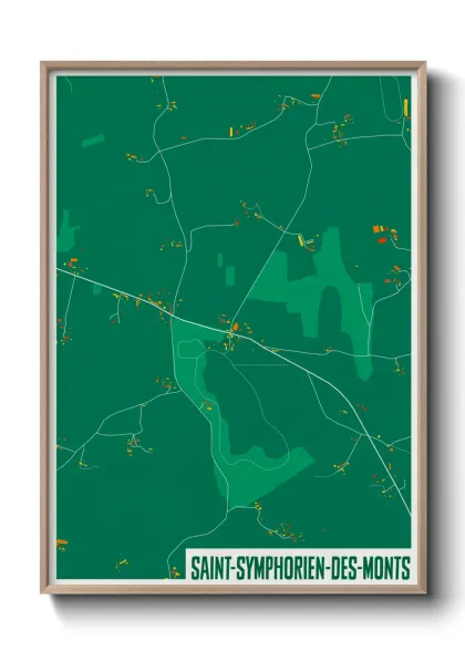 Une affiche de carte sur Saint-Symphorien-des-Monts