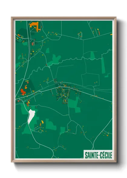 Une affiche de carte sur Sainte-Cécile