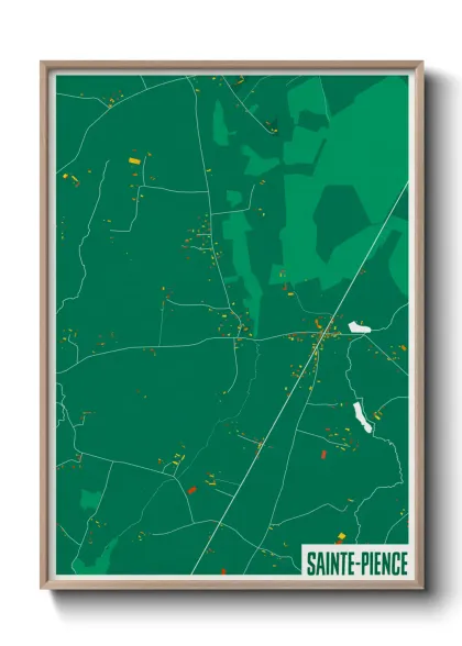 Une affiche de carte sur Sainte-Pience