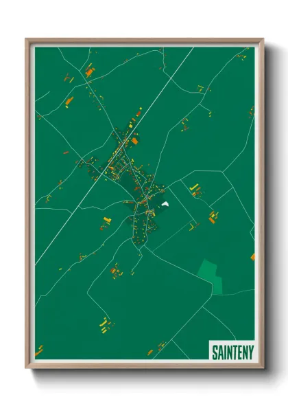 Une affiche de carte sur Sainteny