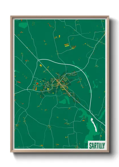 Une affiche de carte sur Sartilly