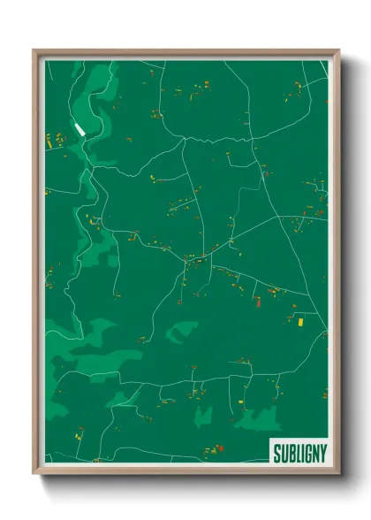 Une affiche de carte sur Subligny