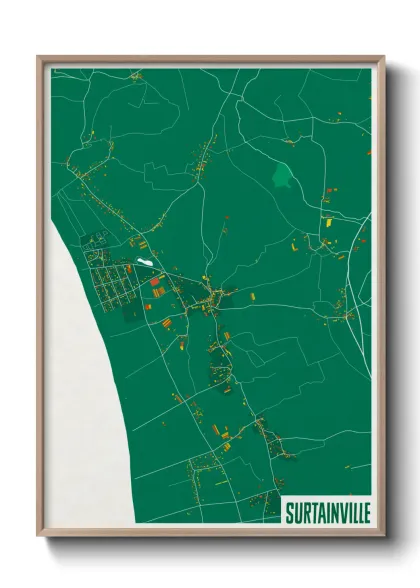 Une affiche de carte sur Surtainville
