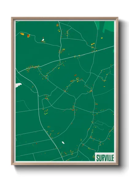 Une affiche de carte sur Surville