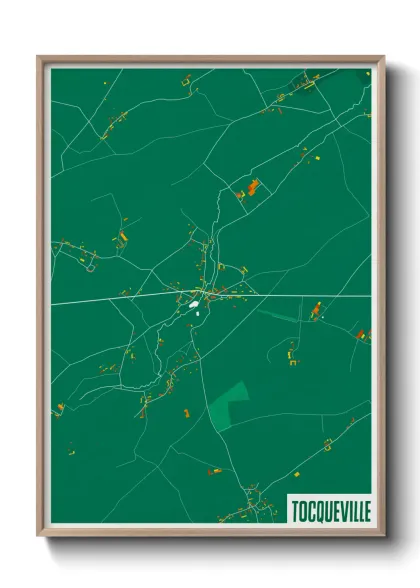 Une affiche de carte sur Tocqueville
