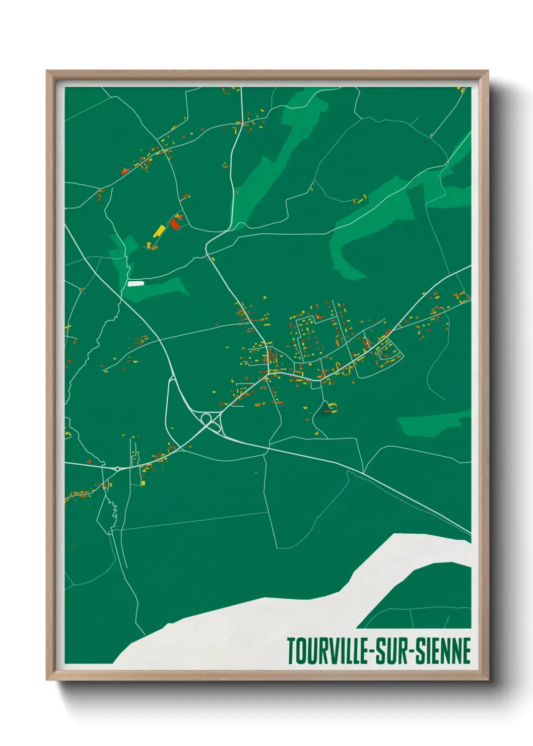 Un poster carte Tourville-sur-Sienne