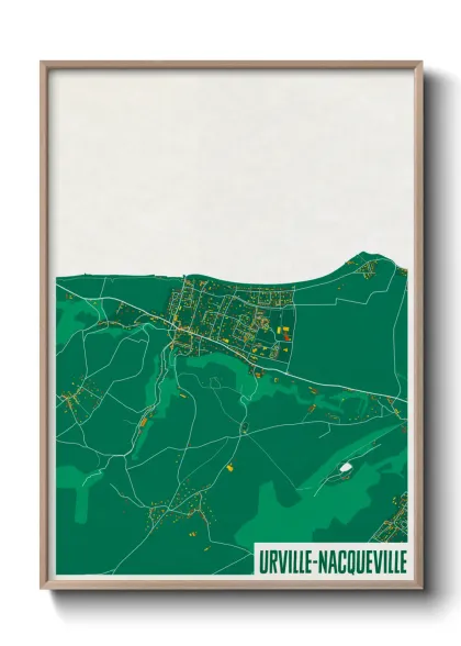Une affiche de carte sur Urville-Nacqueville