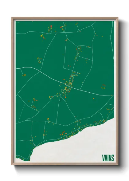 Une affiche de carte sur Vains