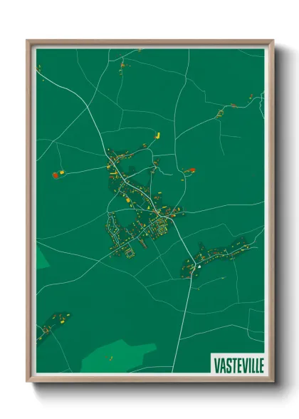 Une affiche de carte sur Vasteville