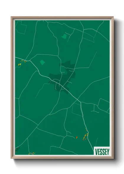 Une affiche de carte sur Vessey