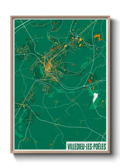 Une affiche de carte sur Villedieu-les-Poêles