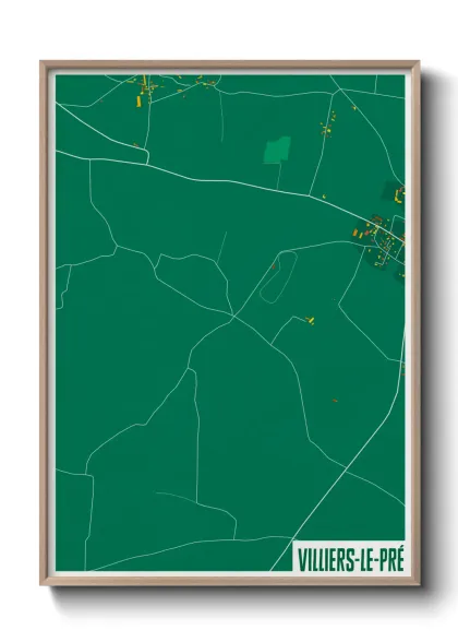 Une affiche de carte sur Villiers-le-Pré