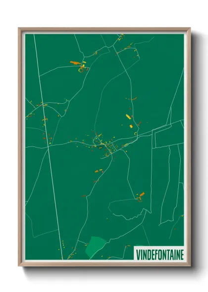 Une affiche de carte sur Vindefontaine