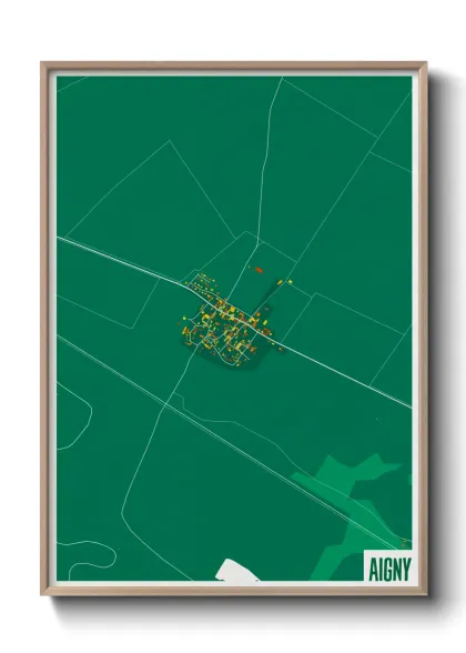 Une affiche de carte sur Aigny