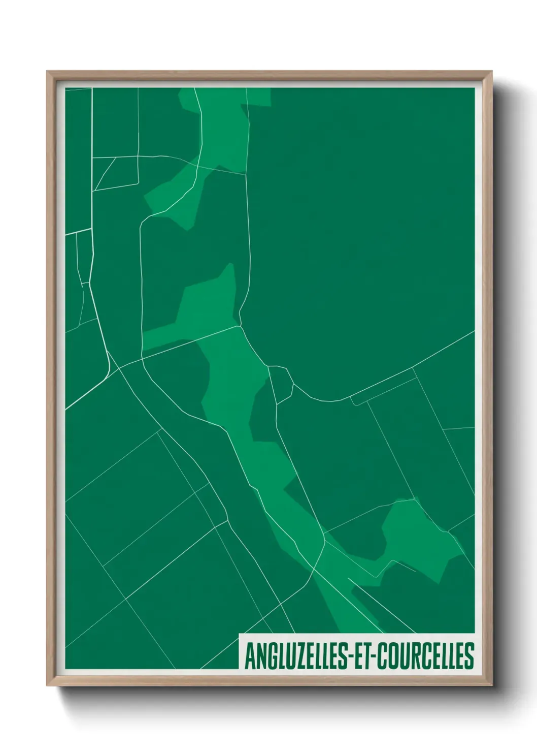 Un poster carteAngluzelles-et-Courcelles