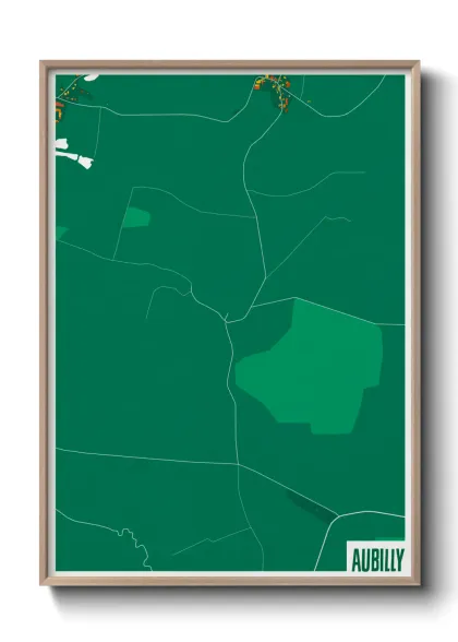 Une affiche de carte sur Aubilly
