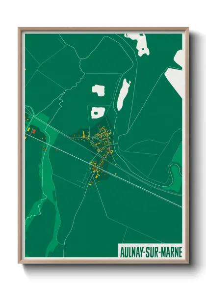 Une affiche de carte sur Aulnay-sur-Marne