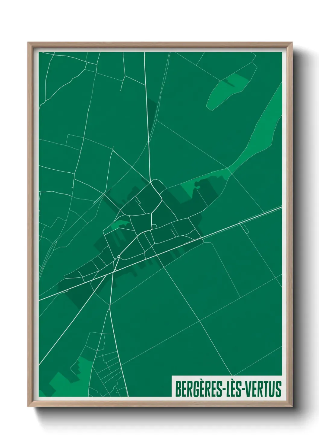 Un poster carte Bergères-lès-Vertus