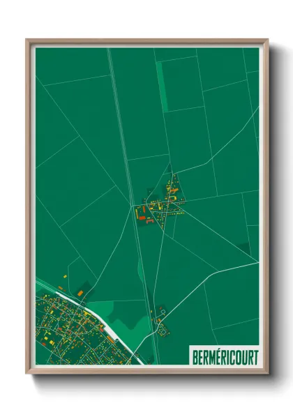 Une affiche de carte sur Berméricourt