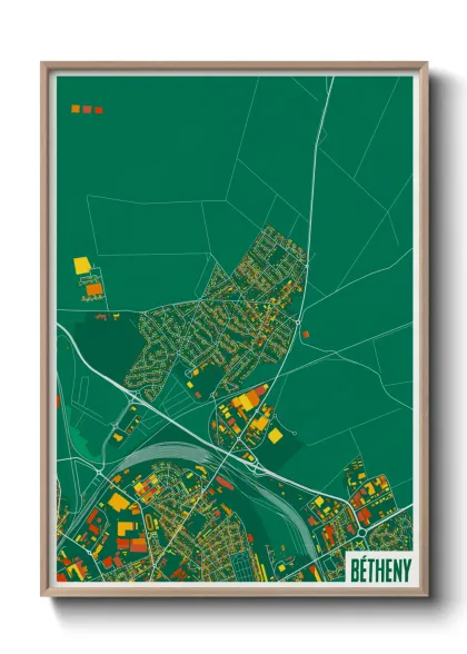 Une affiche de carte sur Bétheny