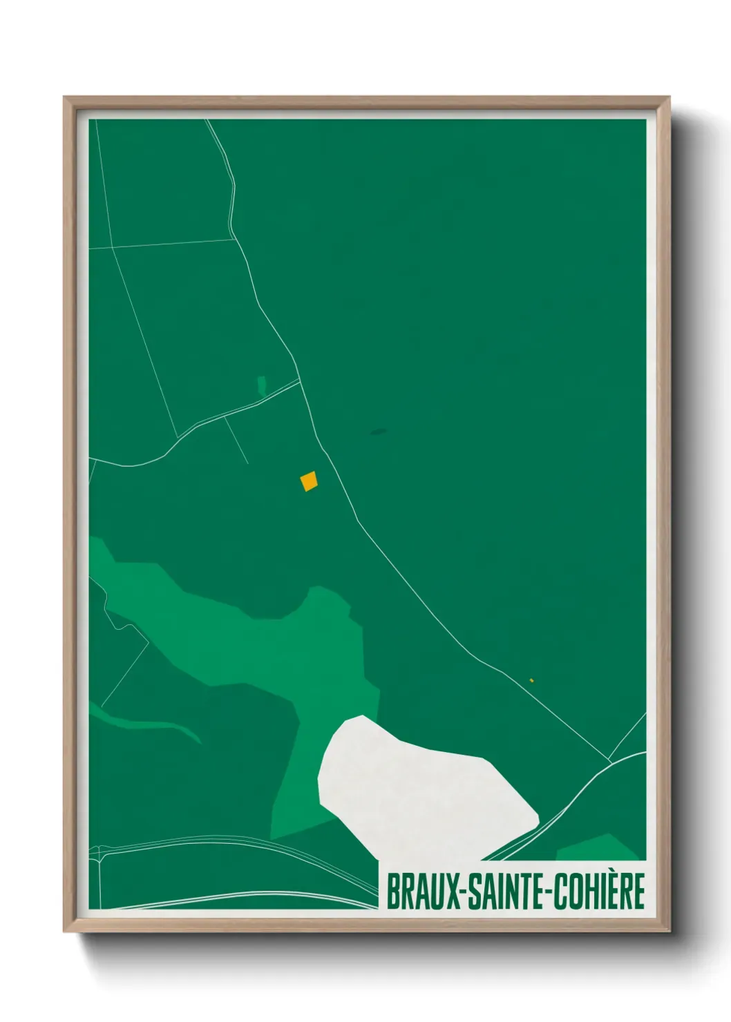 Un poster carte Braux-Sainte-Cohière