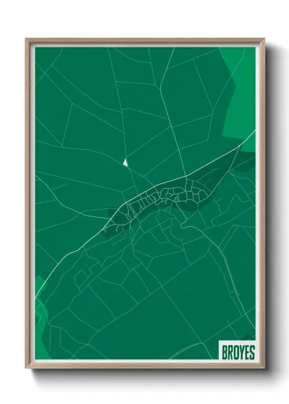 Une affiche de carte sur Broyes