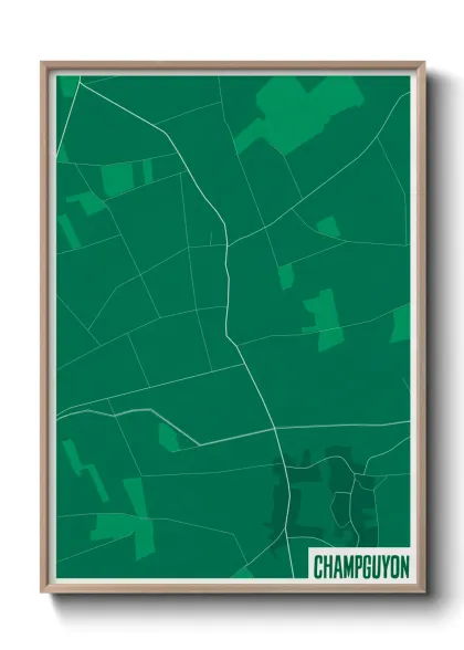 Une affiche de carte sur Champguyon